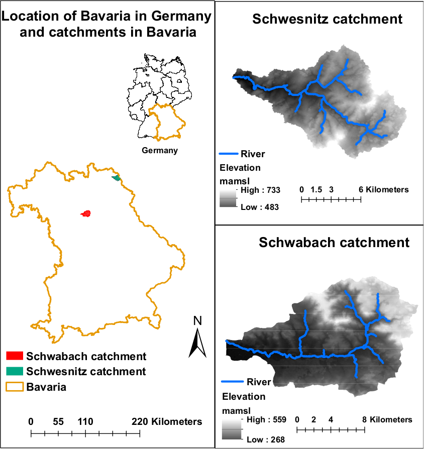 location of Schwesnitz and Schwabach catchments